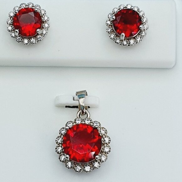 "925 Sterling Silver Cubic Zircon Jewelry Set, UU1P7A7035 - Picture 1 of 9